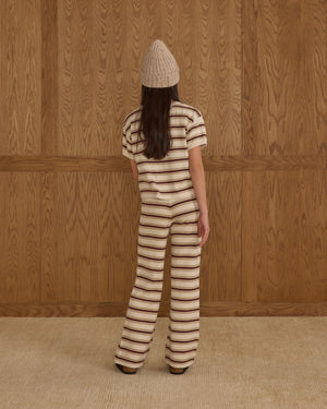 Knit Wide Leg - Burgundy Stripe