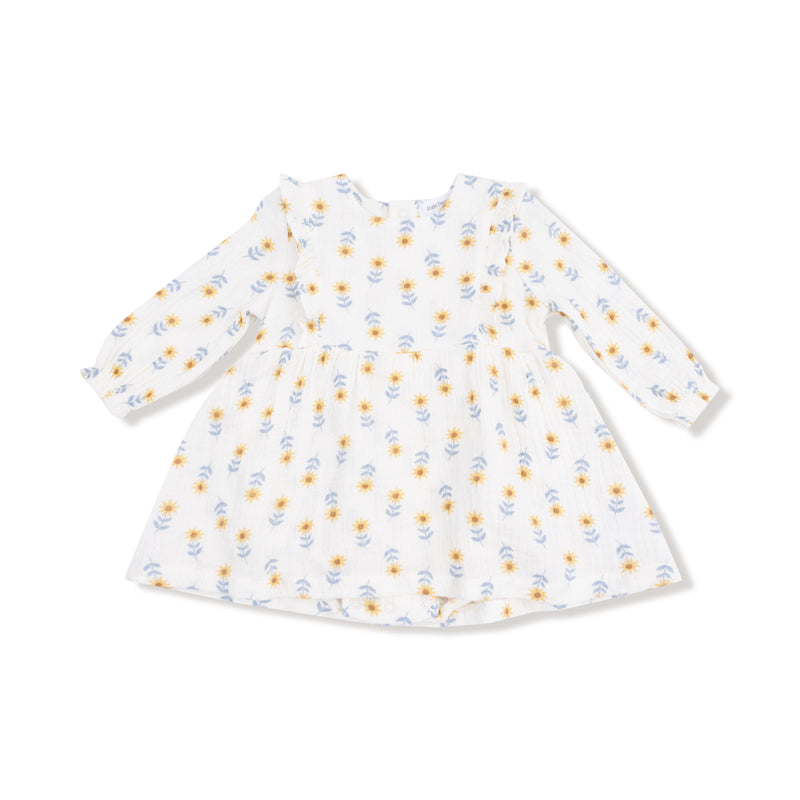 Western Sunflower - Ruffle L/S Bubble w/ Skirt