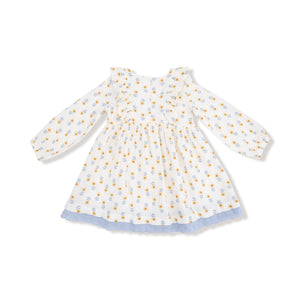 Western Sunflower - Dress with Eyelet Trim & Ribbed Legging