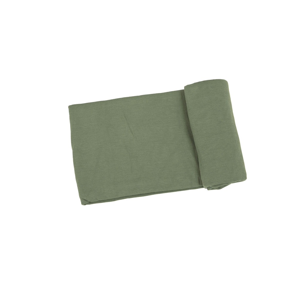Rib Oil Green Swaddle Blanket