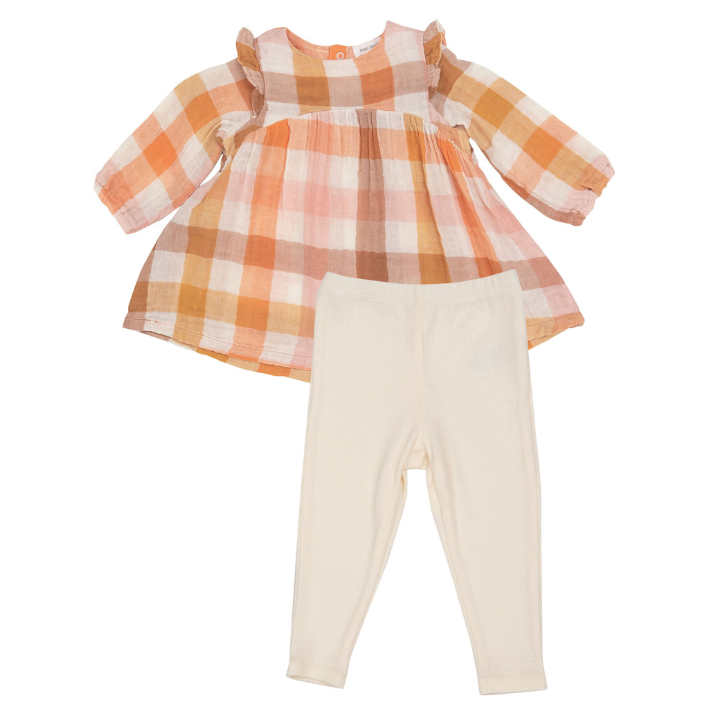 Harvest Plaid Dress & Leggings Set