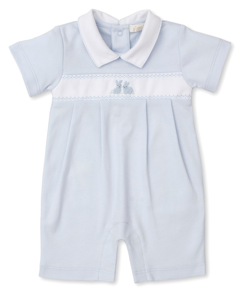 Blue Bunnies Embroidered Short Playsuit