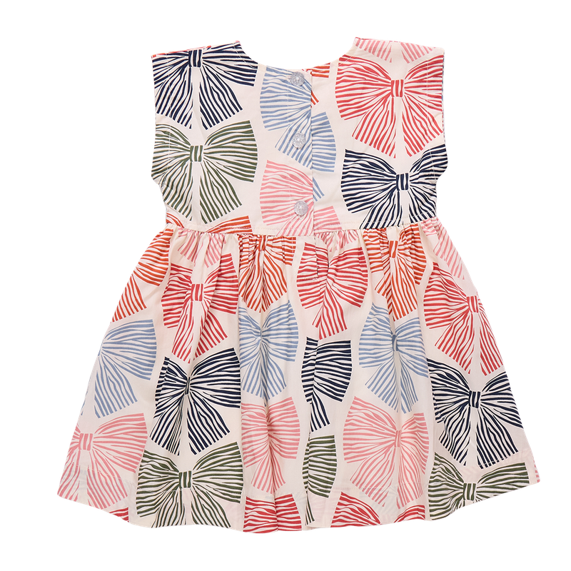 Adaline Dress - Multi Striped Bows