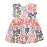 Adaline Dress - Multi Striped Bows