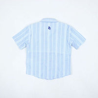 Guayabera - Blue Plaid Linen