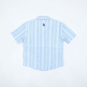 Guayabera - Blue Plaid Linen