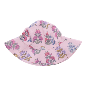 Baby Girls Sun Hat - Small Pink Flowerette