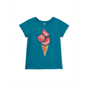 Watermelon Cone Graphic Tee - Bondi Blue