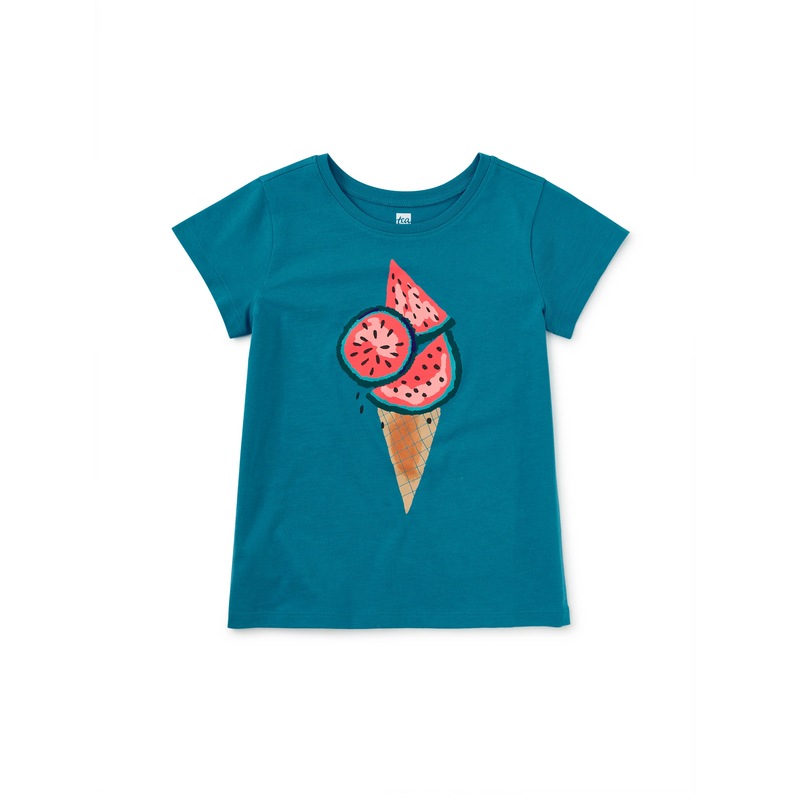 Watermelon Cone Graphic Tee - Bondi Blue