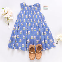 Girls Waverly Dress - Periwinkle Bud