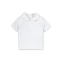 White Kissy Basics S/S Toddler Girls Collar Tee
