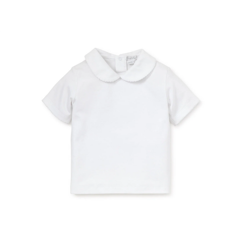 White Kissy Basics S/S Toddler Girls Collar Tee