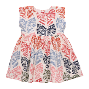 Adaline Dress - Multi Striped Bows