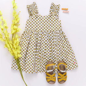 Via Dress - Yellow Lisbon Ditsy