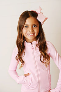 Pink Activewear Zipper Jacket