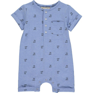 Martingale Romper - Blue Henry Print