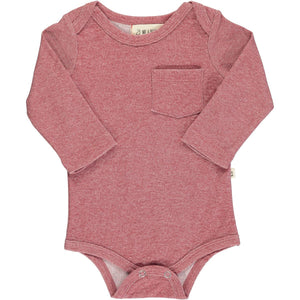 Heather Red Long Sleeve Onesie