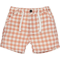 Brick & White Plaid Crew Shorts