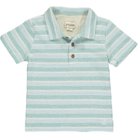 Admiral Aqua Textured Stripe Polo