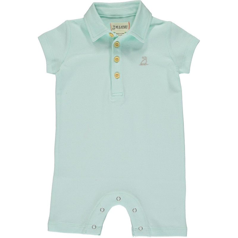 Drift Mint Pique Polo Romper