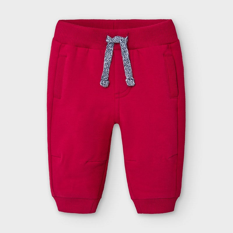 Red Fleece Cuffed Trousers