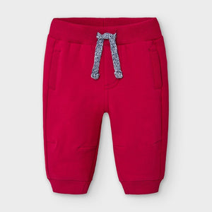 Red Fleece Cuffed Trousers