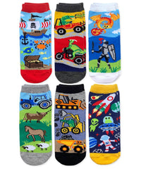 Assorted Fun Design Crew Socks - 6 PK