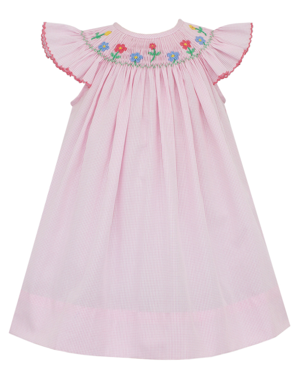 Petite Fleurs Pink Mini Check Dress