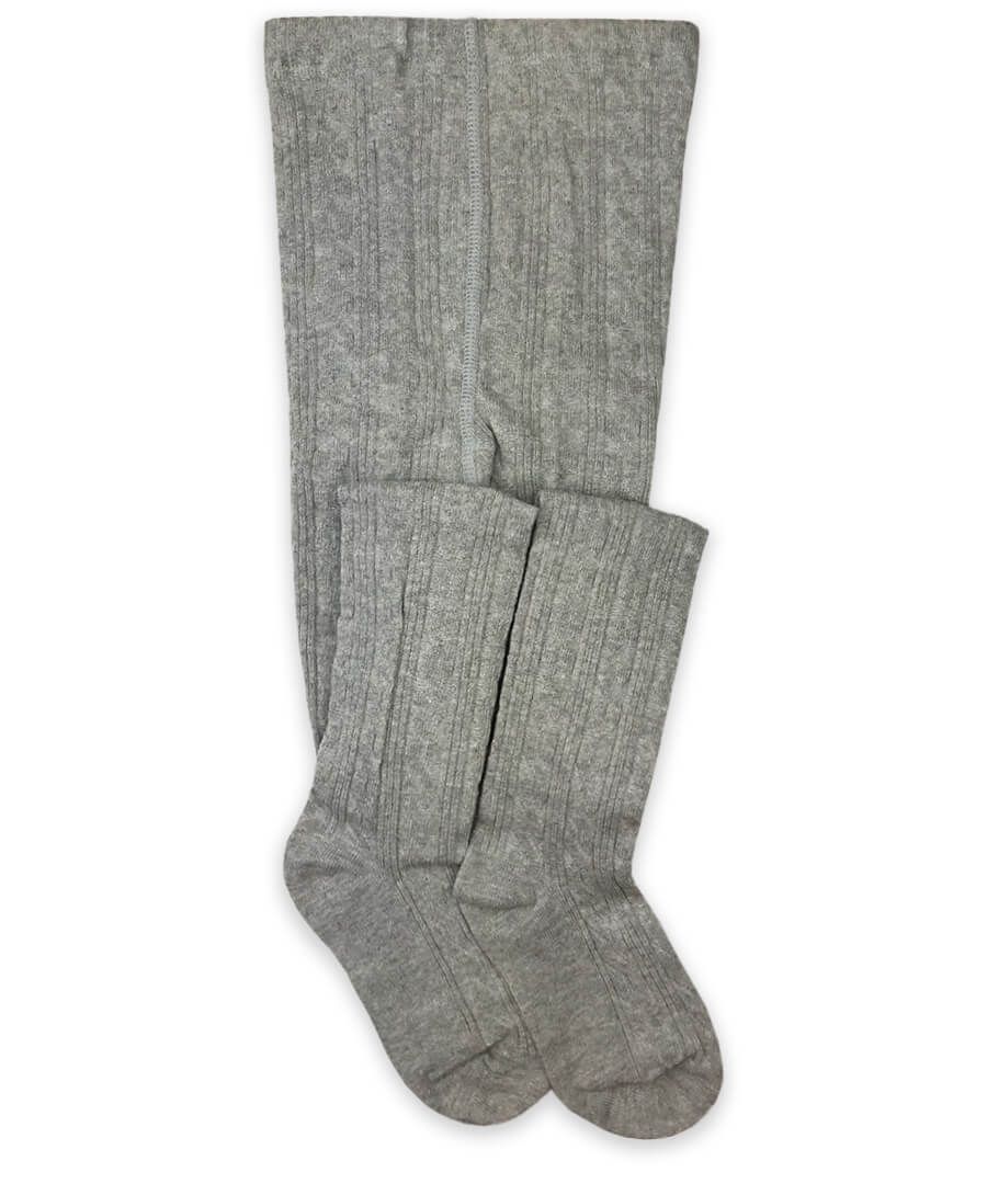 Heather Grey Classic Cable Knit Tights