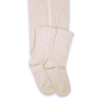 Ivory Classic Cable Knit Tights