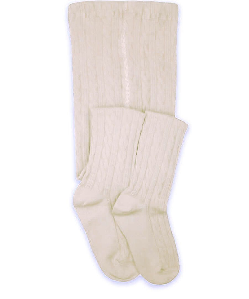 Ivory Classic Cable Knit Tights