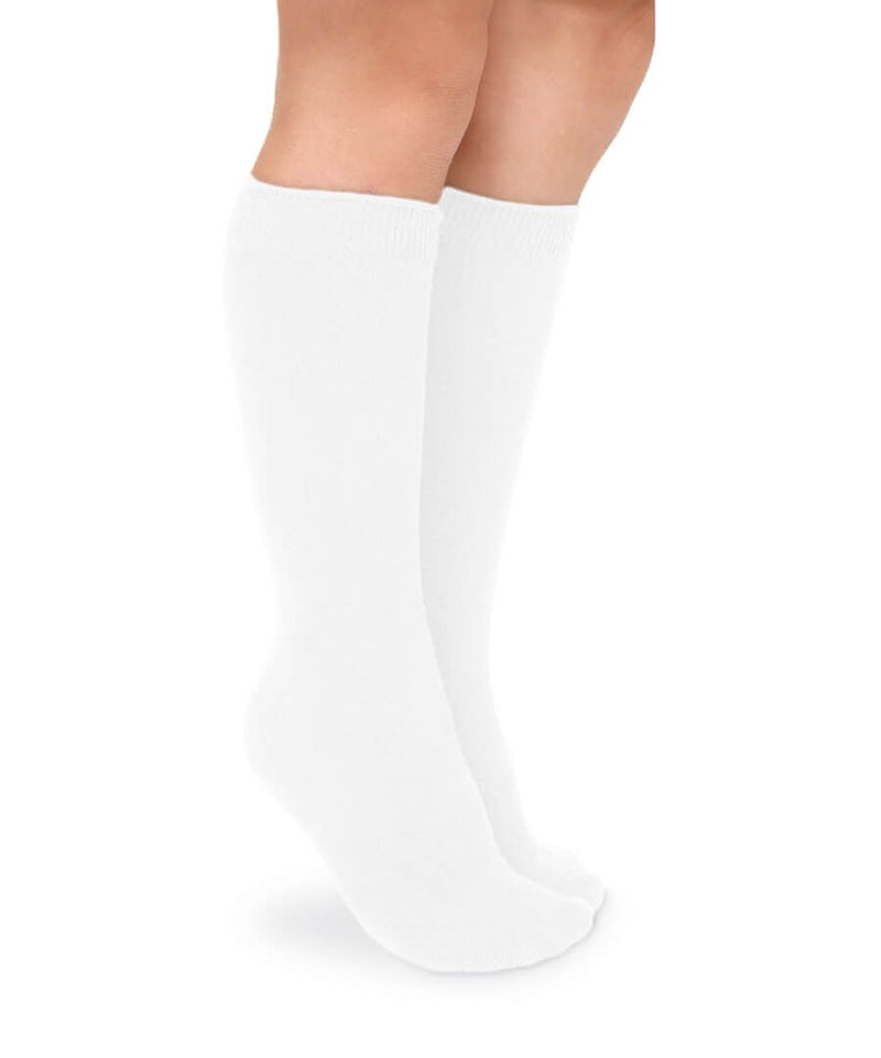 White Cotton Knee High Socks
