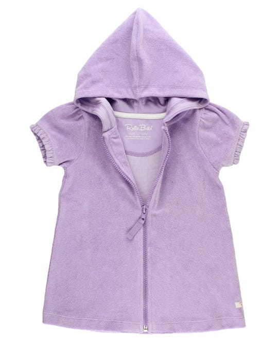 Lavender Terry Full-Zip Cover-Up