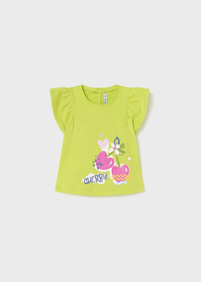 Cherry Graphic Lime Green Tee