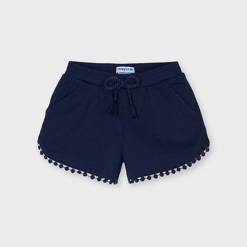 Ink Blue Pom Knit Shorts