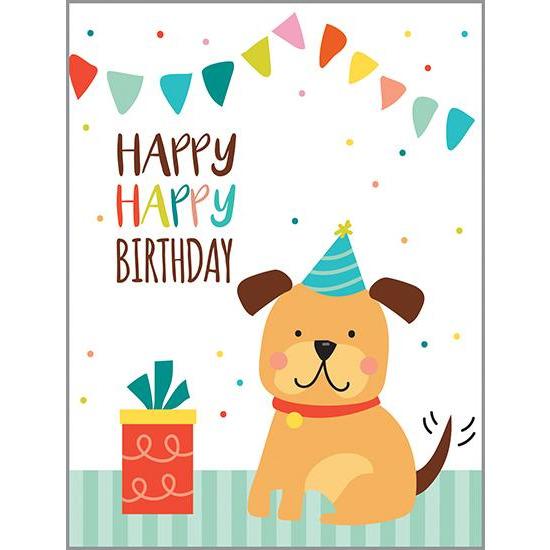 Birthday Card - Party Puppy