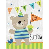 Birthday Card - 1st Birthday Bear