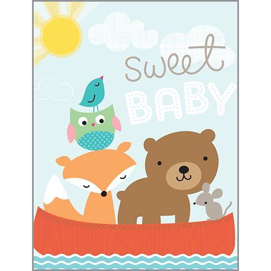 Baby Card - Animals in Canoe