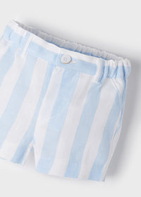 Bluebell & White Linen Shorts Set