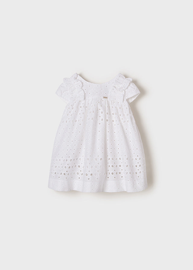 White Eyelet Ruffle Dress