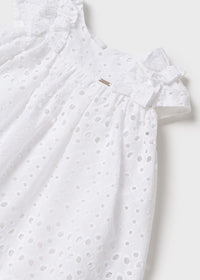 White Eyelet Ruffle Dress