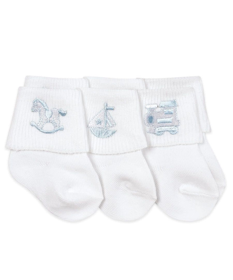 Assorted Baby Boy Applique Collection Turn Cuff Socks