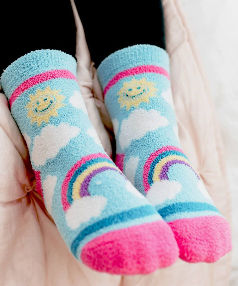 Fuzzy Rainbow Socks