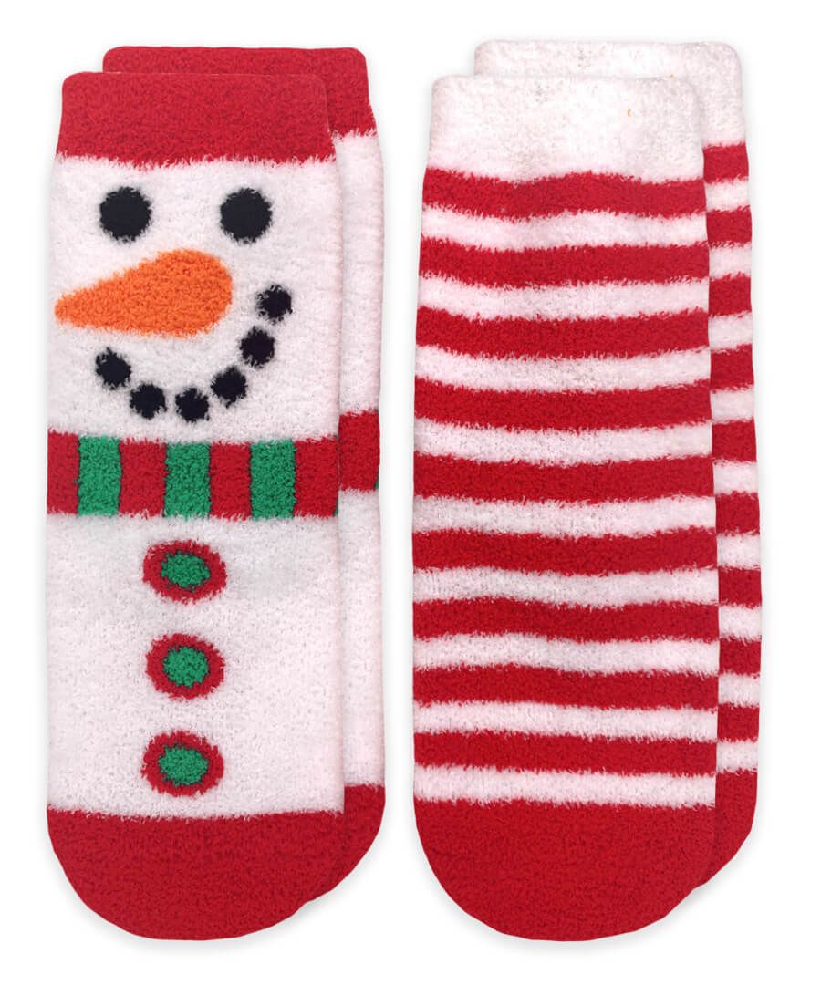 Snowman & Candy Cane Stripe Socks