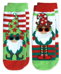 Holiday Gnome Fuzzy Slipper Socks