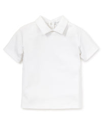 White Kissy Basics S/S Toddler Boys Collar Tee
