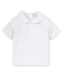 White Kissy Basics S/S Toddler Girls Collar Tee