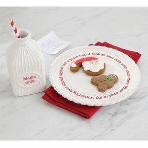 Ceramic Christmas Milk & Cookie Set