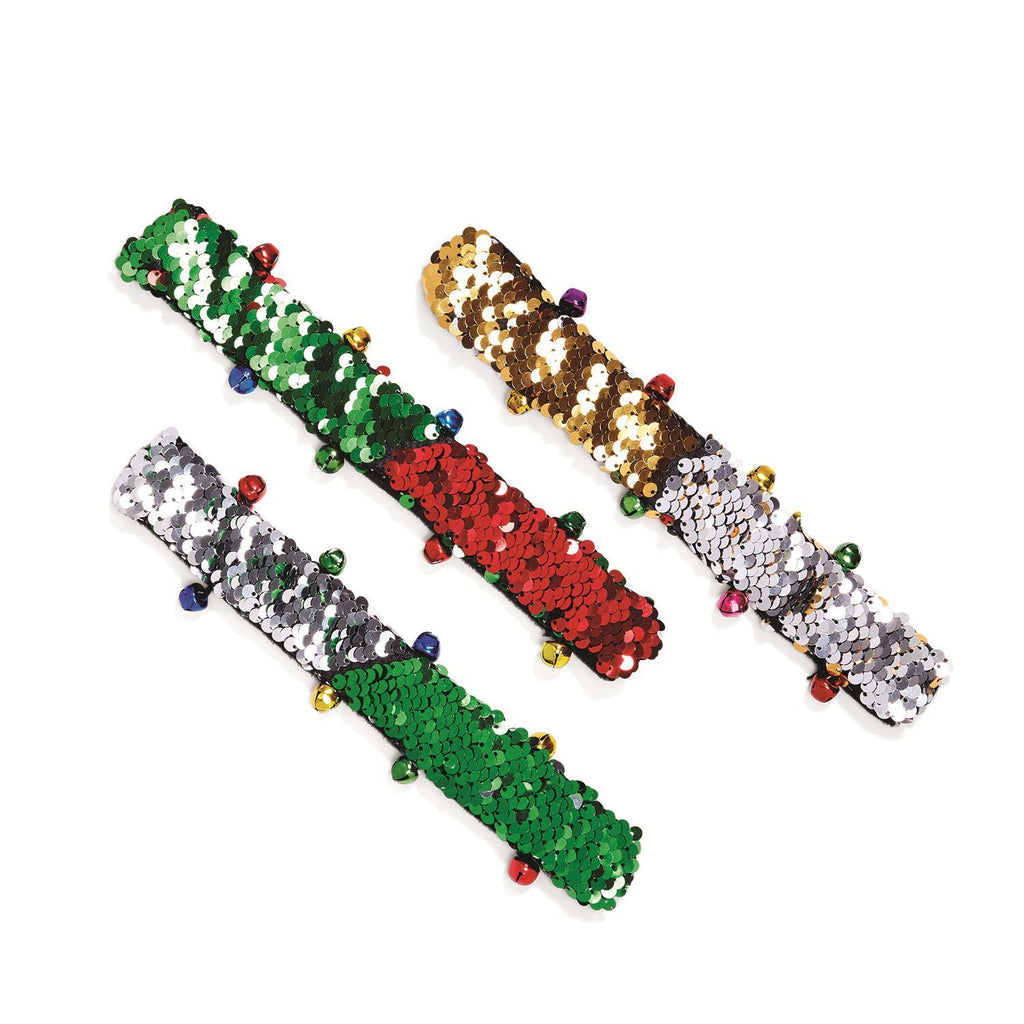 Jingle All the Way Color Changing Sequin Slap Bracelets