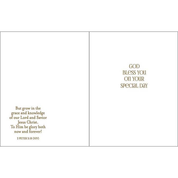 Scripture Religious Card - Gold Cross